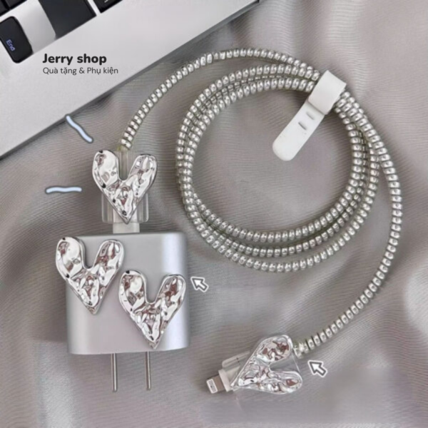 Bộ sạc 3 tim bạc