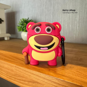 Case Airpods Gấu dâu chống gậy