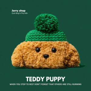 Case Airpods AGB - Teddy Mũ Xanh
