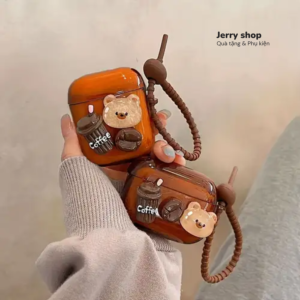 Case Airpods gấu coffe
