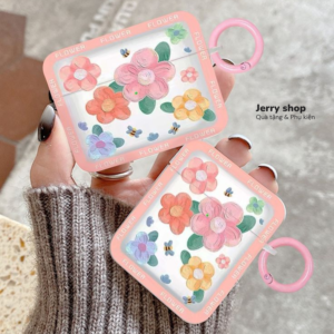 Case AirPods Nhiều Hoa Vẽ Hồng