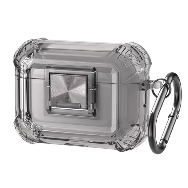 Case Airpods Ốp xám trong suốt