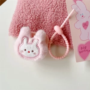 Case Airpods Thỏ Thêu Hồng