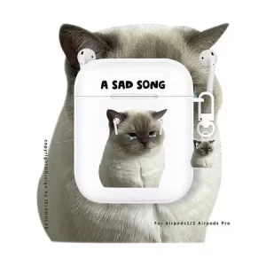 Case Airpods mèo sad