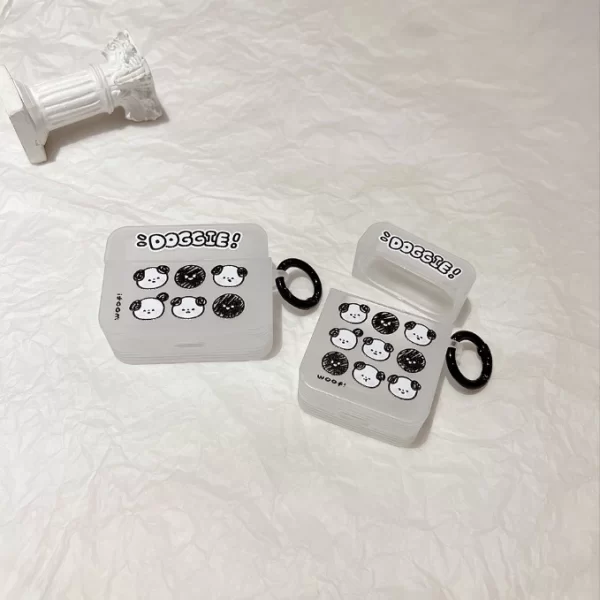 Case Airpods cún đầu đen