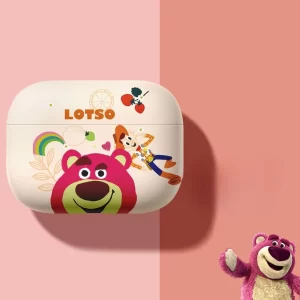 Case Airpods Gấu dâu cầu vòng
