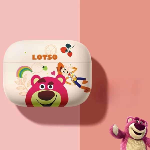 Case Airpods Gấu dâu cầu vòng