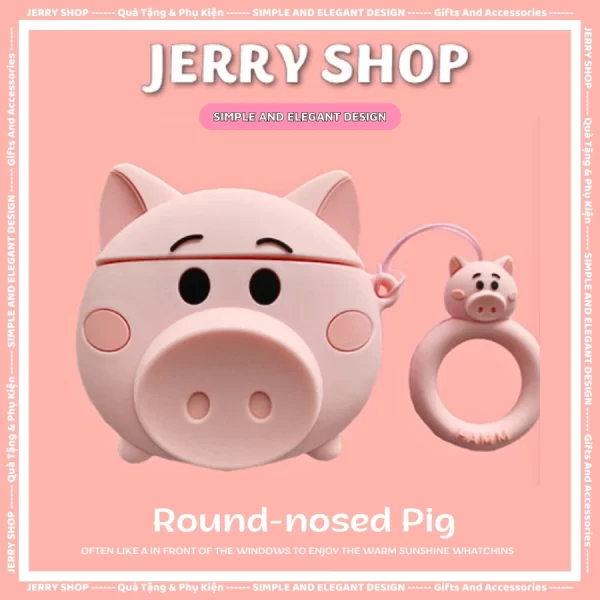 Case Airpods heo mũi tròn