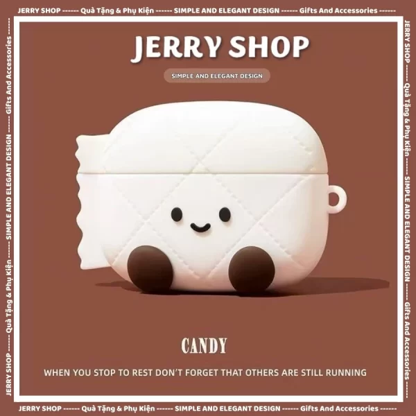 Case Airpods kẹo trắng cute