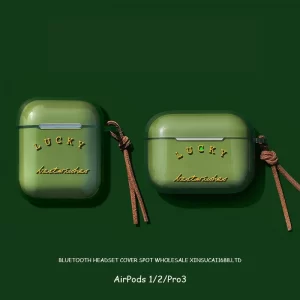 Case Airpods Lucky xanh lá trong