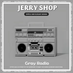 Case Airpods radio xám