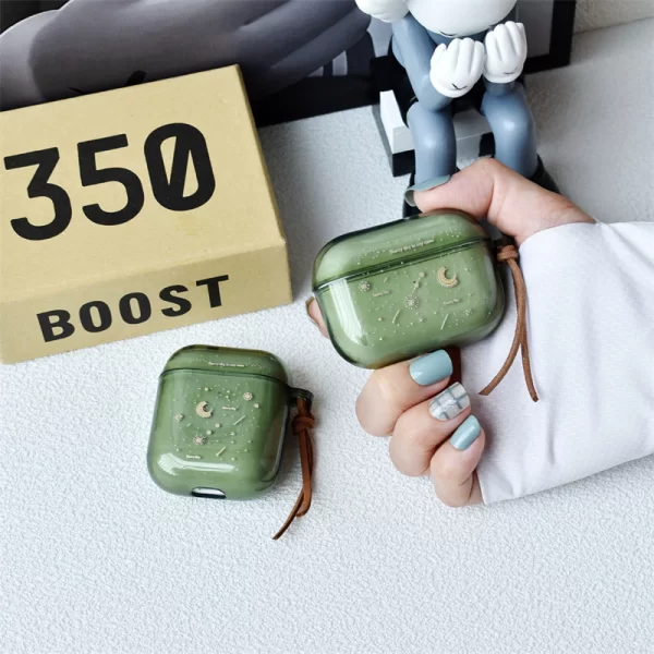 Case Airpods Trời sao xanh lá trong