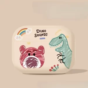 Case AirPods Gấu Hồng Khủng Long