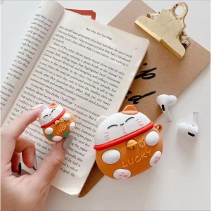 Case AirPods Mèo Lucky Vàng