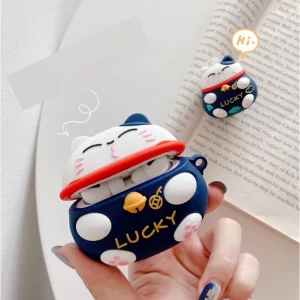 Case Airpods mèo lucky xanh