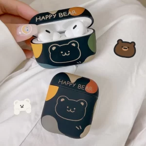 Case Airpods gấu happy đen
