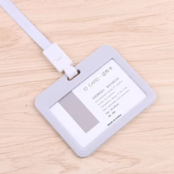 Dây đeo thẻ mẫu 0012 xám ngang