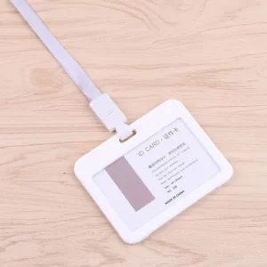 Dây đeo thẻ mẫu 0016 trắng ngang