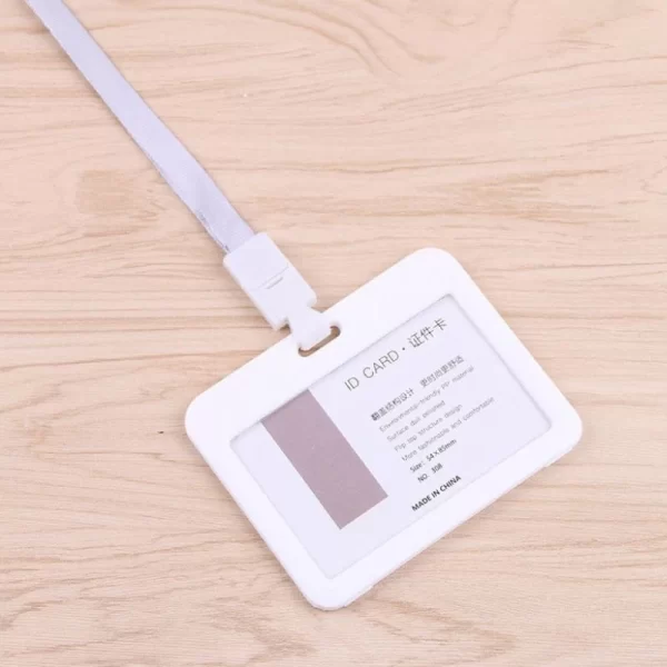 Dây đeo thẻ mẫu 0016 trắng ngang