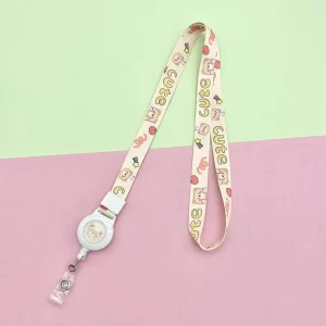 Dây đeo thẻ mẫu DĐ rút cute gấu kem