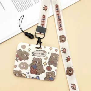 Dây đeo thẻ mẫu Hello bear ngang