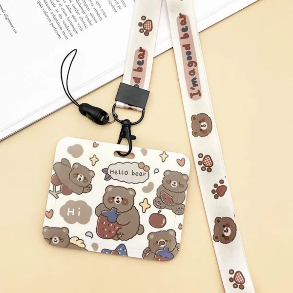 Dây đeo thẻ mẫu Hello bear ngang