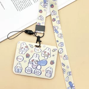 Dây đeo thẻ mẫu Hi thỏ hồng