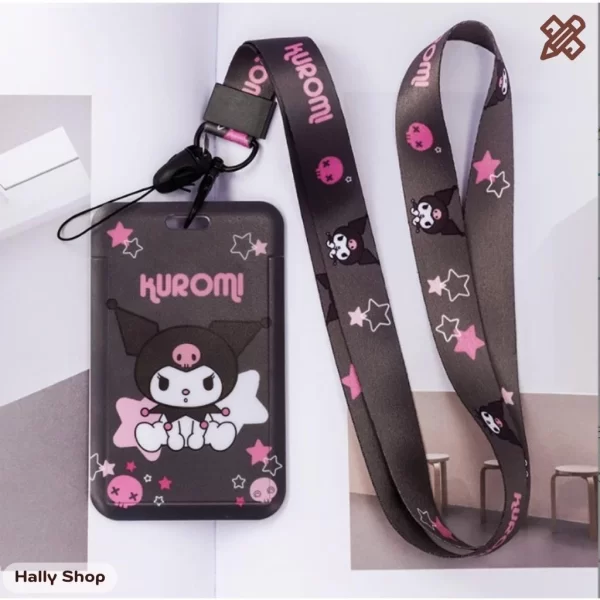Dây đeo thẻ mẫu Kuromi đen