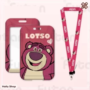 Dây đeo thẻ mẫu Lotso tim gấu dâu