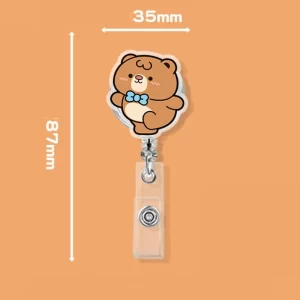 Dây đeo thẻ mẫu MR - Gấu nâu nơ nhảy