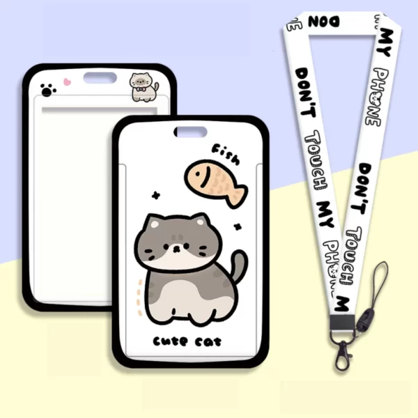 Dây đeo thẻ mẫu Thẻ mèo - Cute cat