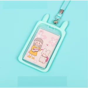 Dây đeo thẻ mẫu Thỏ xanh lá