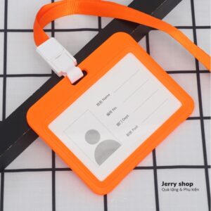 Dây đeo thẻ mẫu 0014 cam ngang
