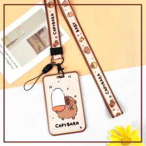 Dây đeo thẻ mẫu Thẻ rút - capy ăn cơm
