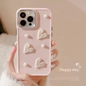 Ốp Lưng 3 Tim Hồng MĐ
