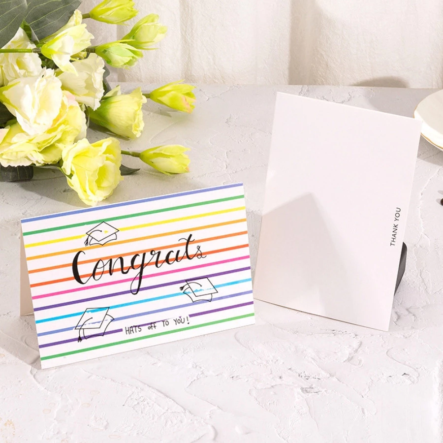 TTN 03-Sọc 7 Màu Thiệp chúc mừng