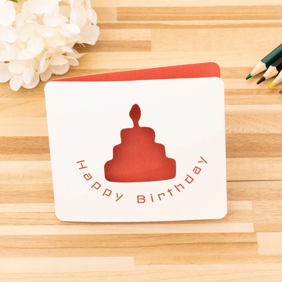 Thiệp-Bánh Kem Đỏ Thiệp quà tặng